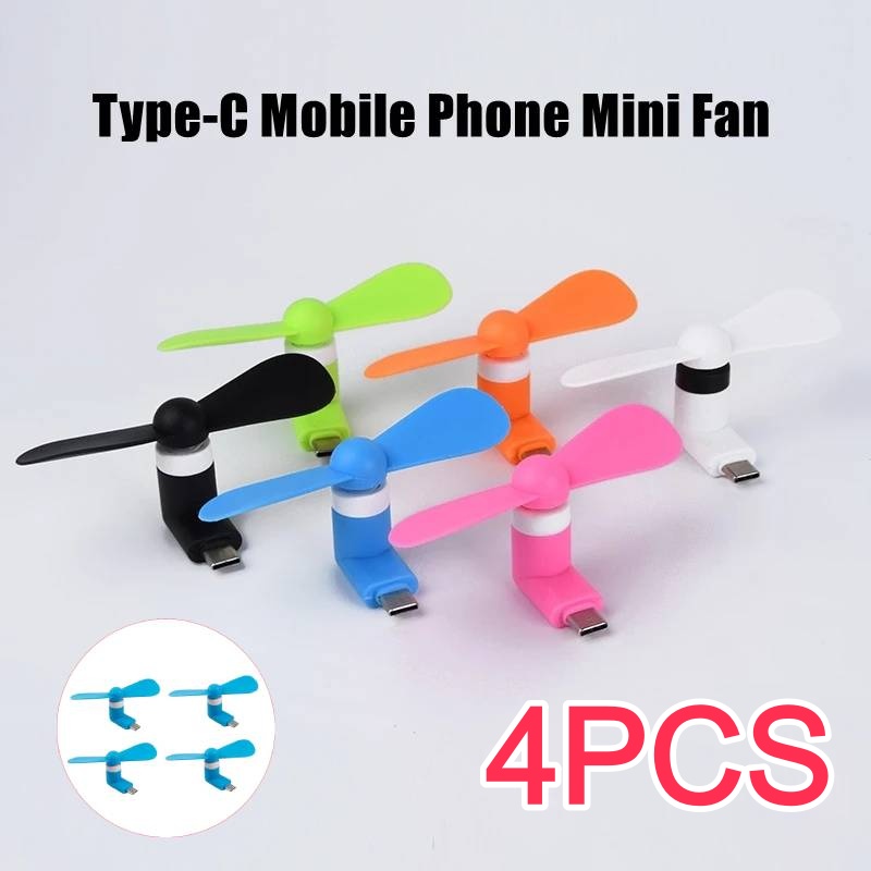 Phone Cooling Fan - 4/2/1개입 타입-C 미니 휴대용 마이크로 팬,
