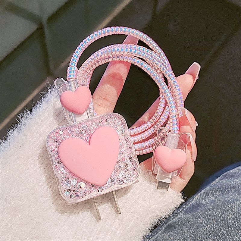 Phone Accessories Unique - 고품질 핑크 하트 모양 충전기 케이스