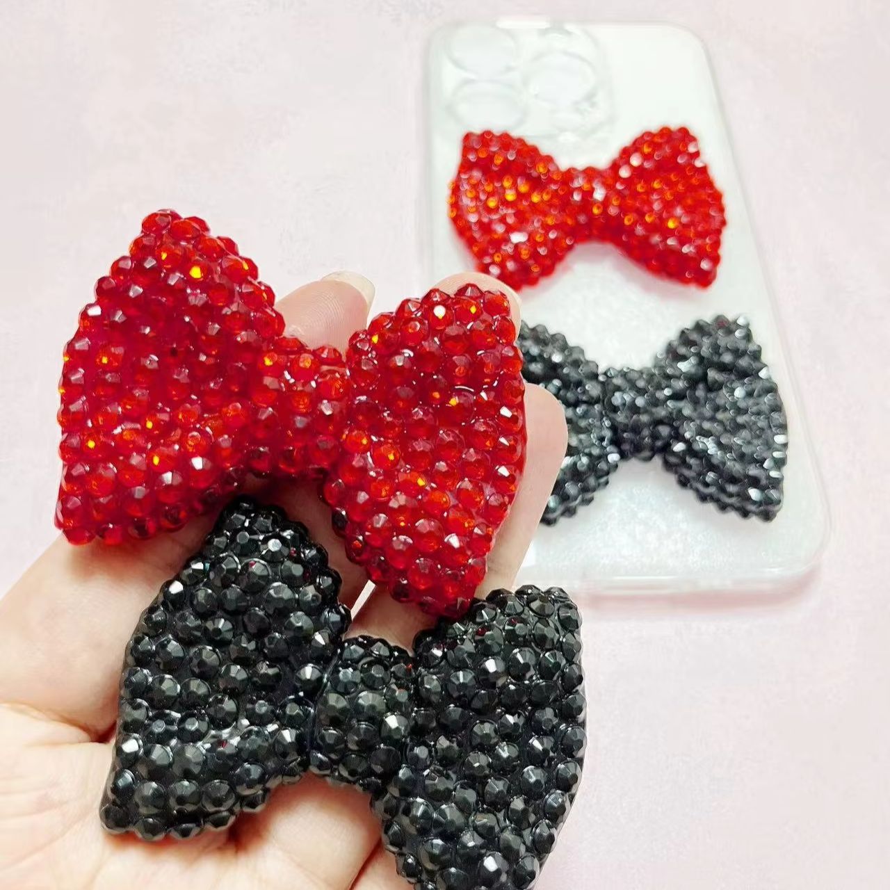 Phone Accessories Logo Design - 귀여운 블링 핑크 활 타이 정크