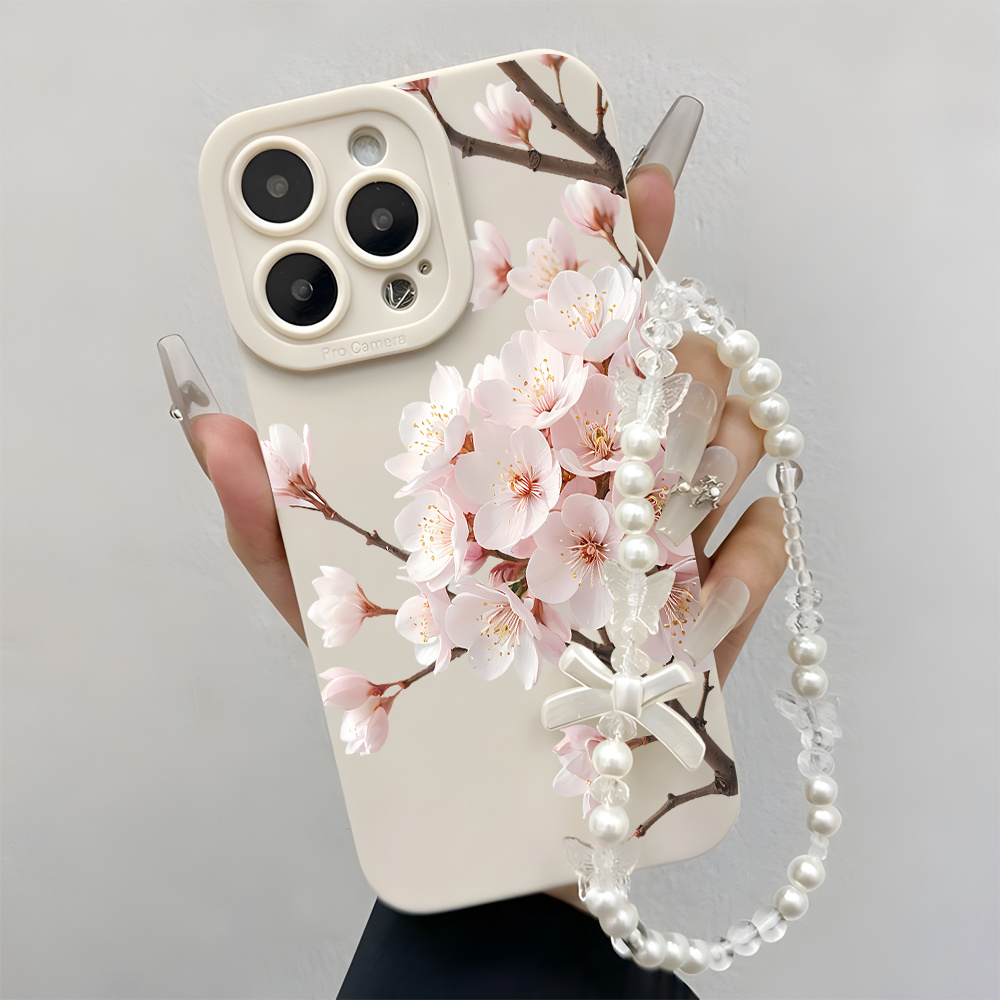 Lanyard Phone Strap - 손목 스트랩 랜야드 핑크 벚꽃 휴대폰