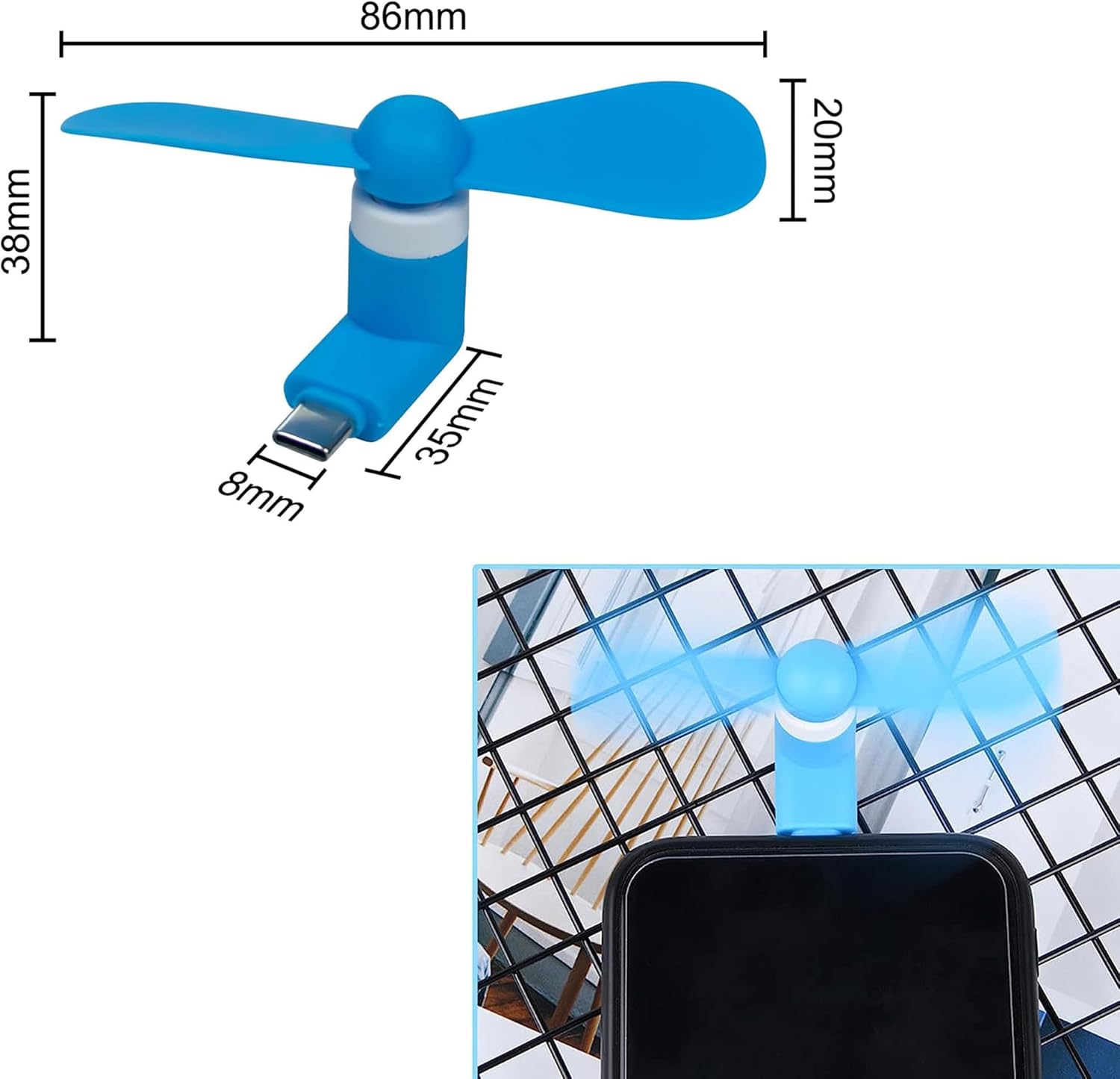 4/2/1개입 타입-C 미니 휴대용 마이크로 팬, 휴대 - Phone Cooling Fan 리뷰 및 가격