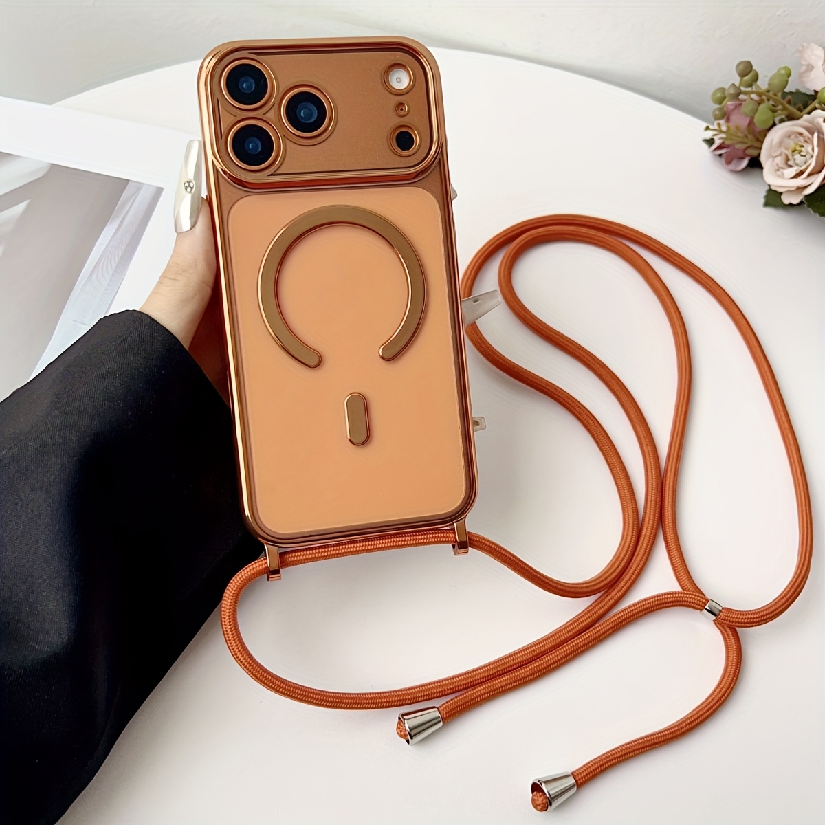 럭셔리 목걸이 줄 랜야드 도금 마그네틱 클리어 폰 케이 - Lanyard Phone Strap 리뷰 및 가격