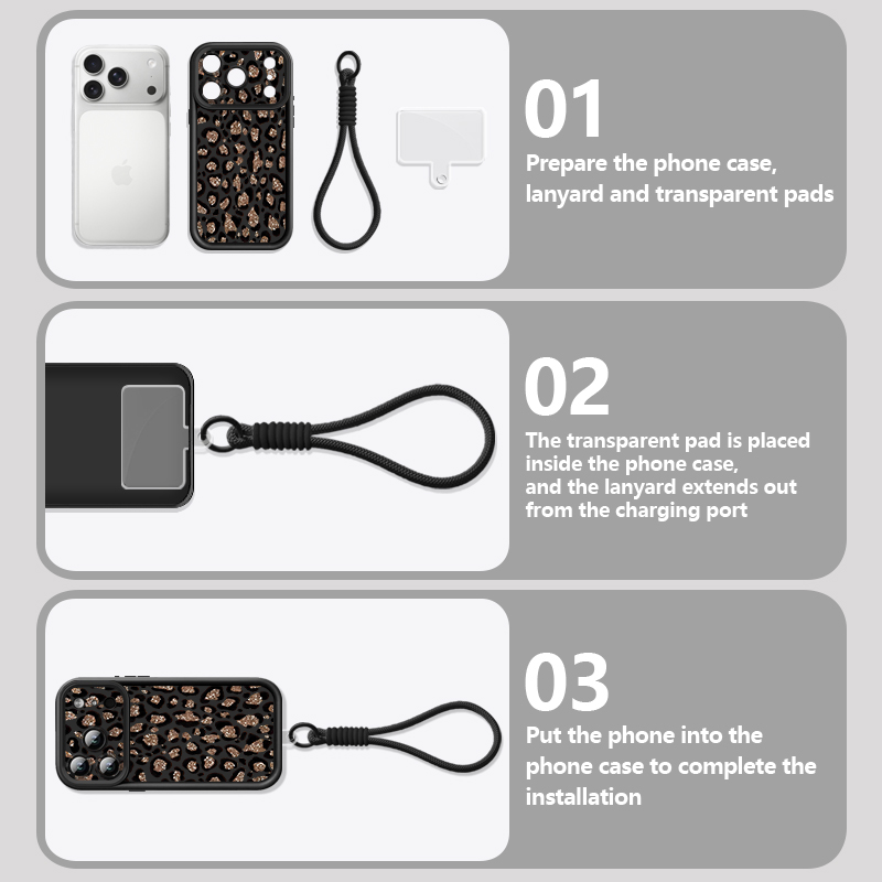 브라운 레오파드 프린트 랜야드 폰 케이스 아이폰 17e - Lanyard Phone Strap 리뷰 및 가격