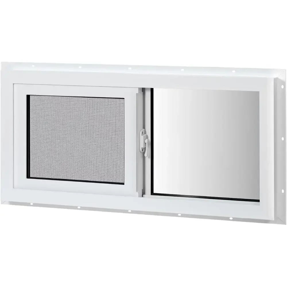 비닐 지하실 창문, 32인치 x 14인치 슬라이딩 창문 - Tempered Glass Screen 리뷰 및 가격