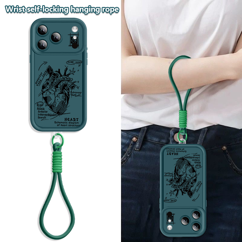 창의적인 하트 모델 패턴 랜야드 폰 케이스 아이폰 17 - Lanyard Phone Strap 리뷰 및 가격